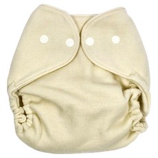 Babee Greens 100%美麗諾羊毛尿布兜 前扣 雙層 (通過Oeko-Tex100%認證), 原色, 1件