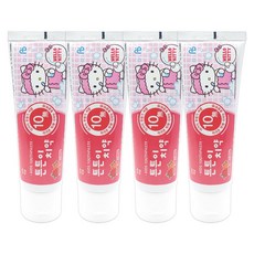 헬로키티 튼튼이치약 천연딸기향, 80g, 4개
