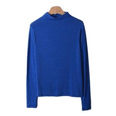 시크블랙 여성용 덤리비 반목 베이직 컬러 폴라 티 cpt8358k1c