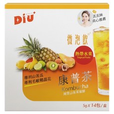 DiU 康普茶微泡飲 阿里山茶葉發酵 熱帶水果 70g (14包/盒), 1盒
