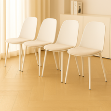 보니애가구 콘 벨벳 디자인체어 식탁의자 4개 세트 방문설치, 화이트