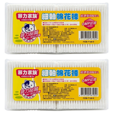 菲力家族 棉花棒 細軸, 600支, 2包