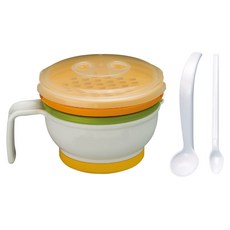 Combi 康貝 分段食物調理器組, 磨碎盤 + 磨碎碗 + 微波爐蓋子 + 量勺 + 餵食匙, 1組, 多色