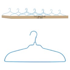 UdiLife 優的生活大師 小鐵42cm浸塑鐵衣架10入 全浸塑覆膜 耐曬耐用, 藍色, 1組