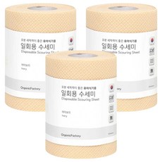오가닉팩토리 일회용 수세미, 아이보리, 60개입, 3개