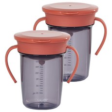 LALABY 360雙柄防漏杯, 紅色, 2個, 240ml
