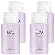 withshyan 大容量按壓式去光水, 4瓶, 200ml