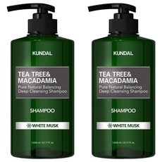 KUNDAL 昆黛爾 茶樹澳洲堅果控油洗髮精 White Musk, 1058ml, 2瓶