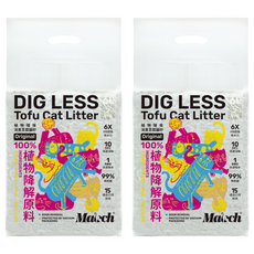 MAOCH 植物環保消臭豆腐貓砂，6倍超強吸水力，10秒快速溶解，99%無粉塵，2.4kg, 2包, 原味