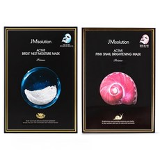 JMsolution 肌司研 活性燕窩保溼面膜 10片+ 粉色蝸牛亮白面膜 10片, 20片, 1組
