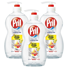 Pril 淨麗 小蘇打高效洗碗精 檸檬, 750ml, 3瓶