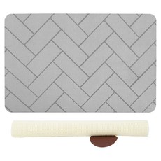 KOXINA 人字形矽藻土墊+防滑墊L, 灰色的, 1套