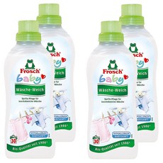 德國小綠蛙 Frosch 寶寶衣物柔軟劑，洋甘菊配方 750ml，舒緩敏感、溫和香味，宜人不刺激, 4瓶