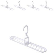 360度旋轉12孔魔術折疊衣架 出差、旅行、露營都好用 ABS材質, 白色, 5個