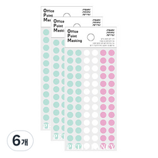 Petit 辦公室重點標示和紙貼紙 OPM-M304A, 薄荷綠 + 白色 + 粉紅色, 6個