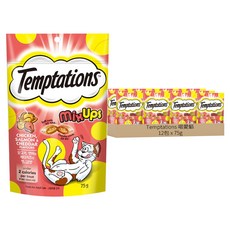 Temptations 喵愛餡 貓點心 三重奏, 雞肉 + 鮭魚 + 起司, 75g, 12包