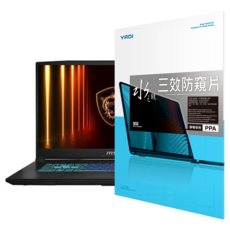 YADI 亞第 16 : 9 水之鏡防窺片 靜電吸附 MSI Katana 17 HX B14WGK適用 PF4PPA-W173, 透明色, 1片