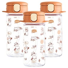 릿첼 AQ 슬림 빨대컵 R, 브라운, 3개, 240ml