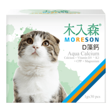 MORESON 木入森 貓咪D藻鈣 1g x 30包, 1盒, 照顧骨骼牙齒發展, 起司風味, 30入