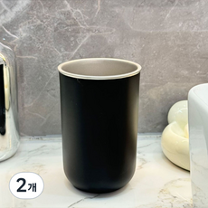 요고모지 304 스테인레스 양치컵, 블랙, 2개