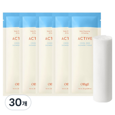 오브제 액티브 쿨 데오 샤워 티슈, 24g, 30개