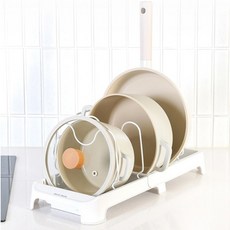 Saenghwalgongsik 伸縮式平底鍋收納架, 白色, 6層