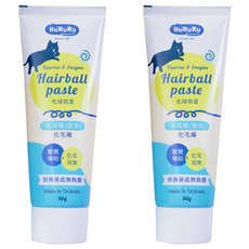 Hu'RuRu 牛磺酸酵素化毛膏, 維持腸胃蠕動幫助消化, 綠茶萃取消臭配方, 補充貓咪必要的胺基酸營養素, 80g, 2條