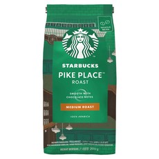 STARBUCKS 星巴克 派克市場烘焙咖啡豆, 咖啡豆(無研磨), 200g, 1包