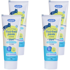 Hu'RuRu 牛磺酸酵素化毛膏, 維持腸胃蠕動幫助消化, 綠茶萃取消臭配方, 補充貓咪必要的胺基酸營養素, 80g, 4條