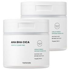 herbnote AHA BHA積雪草溫和清潔棉片, 70片, 2罐