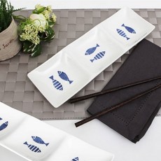 PAULUS 魚印花3格方盤 2入, 單色