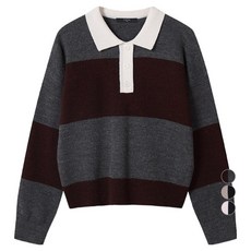 TOPTEN10 女款條紋Polo領毛衣 MSE4ET2921