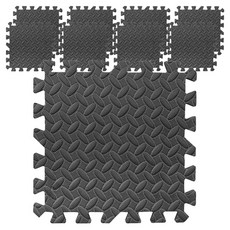 SPOVIXX 拼圖緩衝墊 30cm 9入, 黑色, 1組