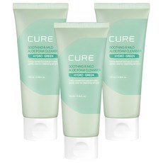김정문알로에 큐어 수딩 앤 마일드 알로에 폼 클렌저, 100ml, 3개