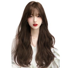 U型開口S捲半假髮, 淺棕色, 1個