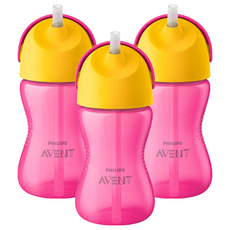 필립스아벤트 벤디 빨대컵, 300ml, 3개, 옐로우핑크