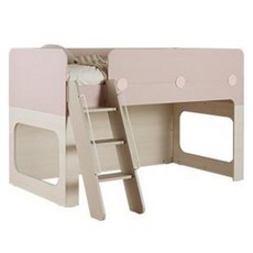 리바트 아동용 뉴루디 2층 벙커침대 방문설치, 화이트오크 + 핑크