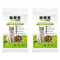 NEW LOVE 紐樂芙 全貓齡 無穀室內體重控制配方貓糧, 雞肉, 300g, 2袋