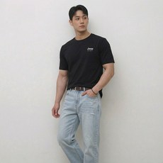JEEP SPIRIT 男女通用冰天絲機能性短袖T恤, 黑色