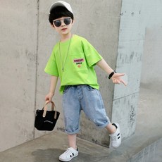 兒童起司微笑T恤夏季服飾套組