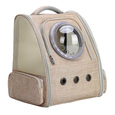 雙肩透氣寵物太空包, 卡其色, 1個
