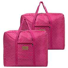 BEULRUMUYEOK 防水棉被收納袋 XL號, 亮粉色(點點), 2個