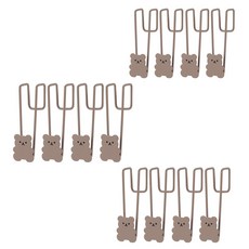 한봄누리 곰돌이 싱크도어 후크 문틈 수납 걸이, 12개, 연갈색