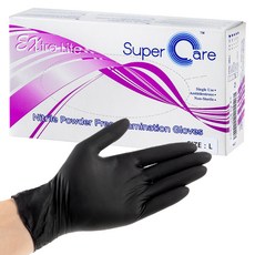 슈퍼케어 니트릴 장갑, 블랙, 대(L), 1개