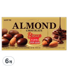 LOTTE 樂天 杏仁巧克力球, 46g, 6個