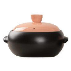雙耳陶瓷砂鍋+粉色鍋蓋 1200ml, 1入, 18.6cm