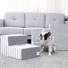 Redpuppy 雙層寵物階梯, 條紋灰色