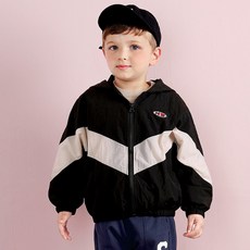 WALTON kids 孩童拼色連帽風衣外套