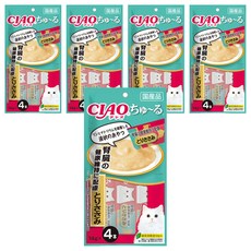 INABA CIAO 啾嚕 肉泥 腎臟健康配方 SC-175 14g x 4入 日本國產 條狀包裝 貓咪零食, 雞肉, 56g, 5袋