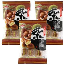 拉曼栗子饅頭8顆 日本傳統風味點心 獨立包裝方便攜帶 香甜栗子內餡, 120g, 3袋